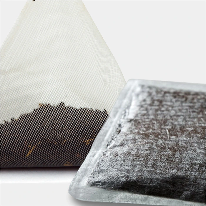 a close-up of a bag of tea