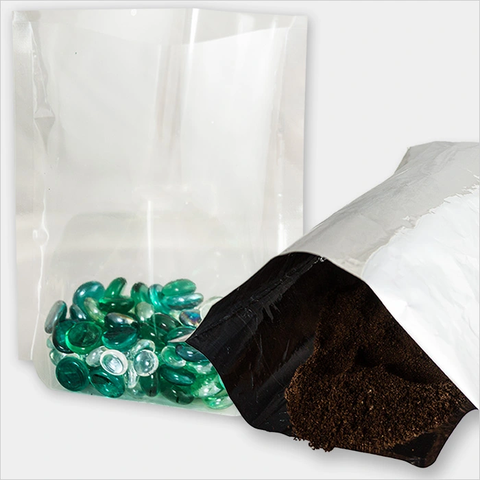a bag of soil and gravel