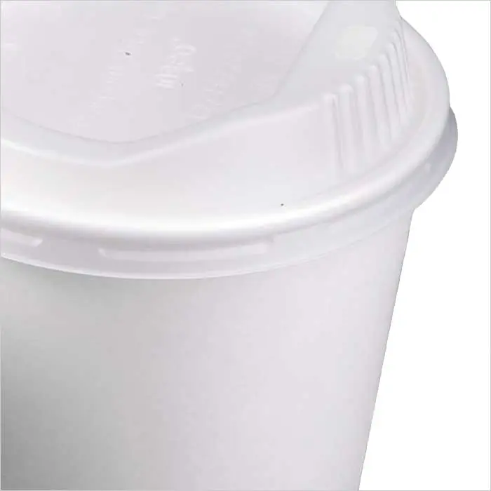 a white plastic cup with a lid