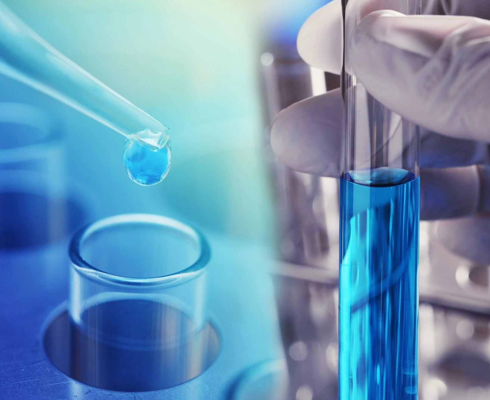 a dropper dropping liquid into a test tube