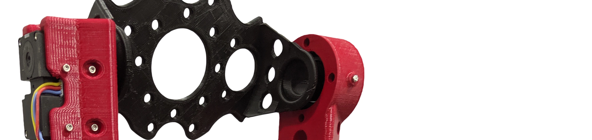 a red and black metal object