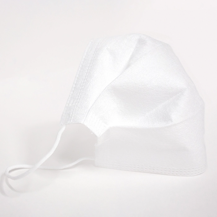 a white face mask with a string