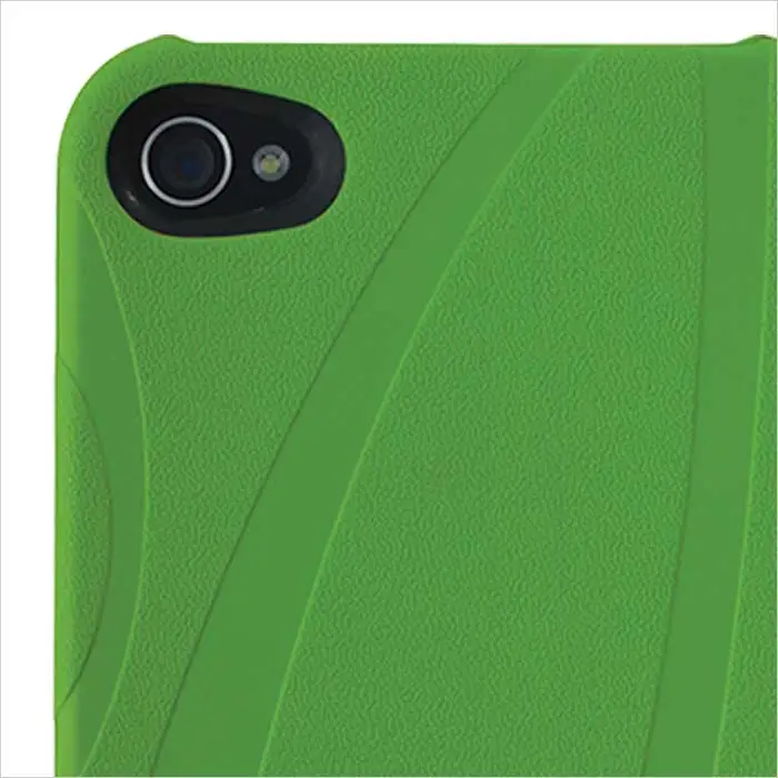 a green case with a camera