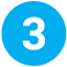 blue circle with a number three