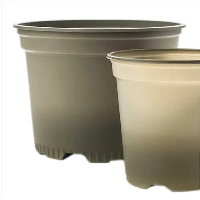 a close-up of a couple of plastic pots