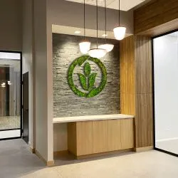 Nature works icon on display in a lobby