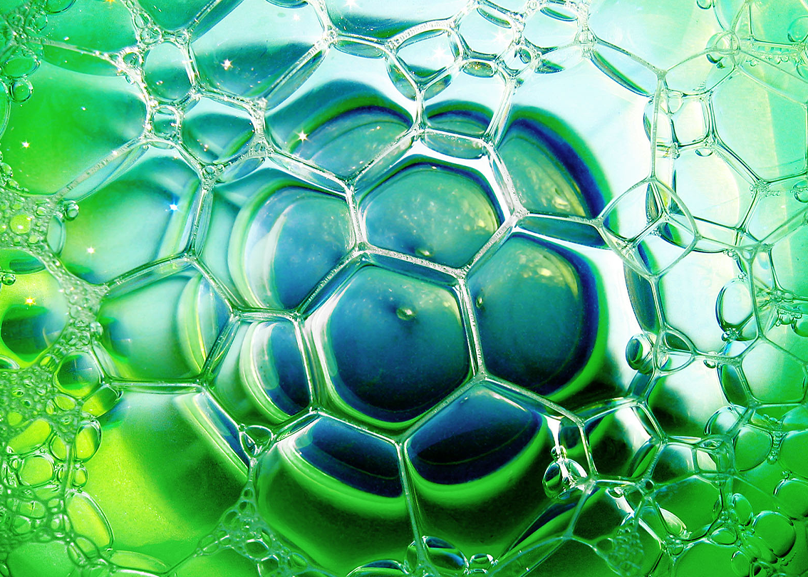 bubbles in a glass surface